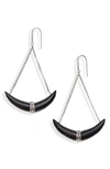 Isabel Marant Boucle D'oreille Horn Earrings In Black/ Silver