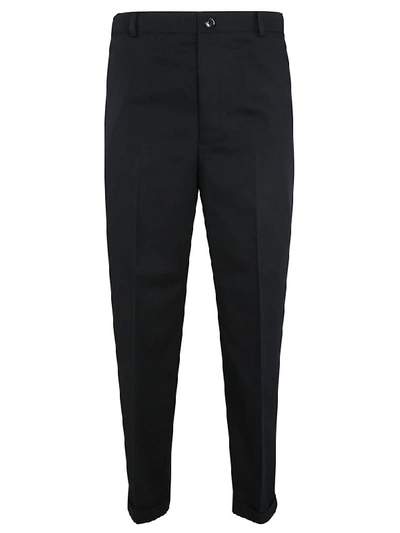 Thom Browne Straight Leg Trousers In Navy