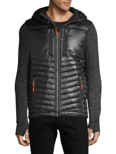 Superdry Storm Hybrid Kapuzenjacke In Dark Grey