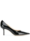 Jimmy Choo Logo Plaque Pumps In Black