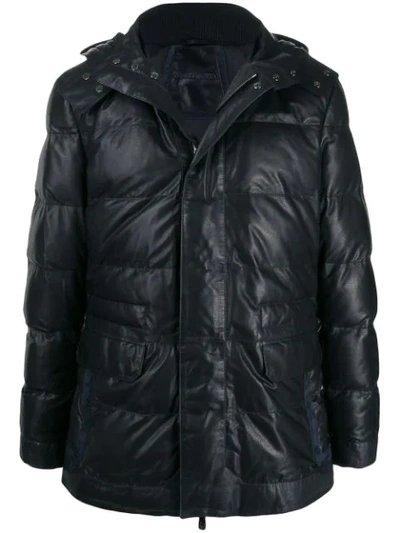 Corneliani Feather Down Puffer Jacket In Black
