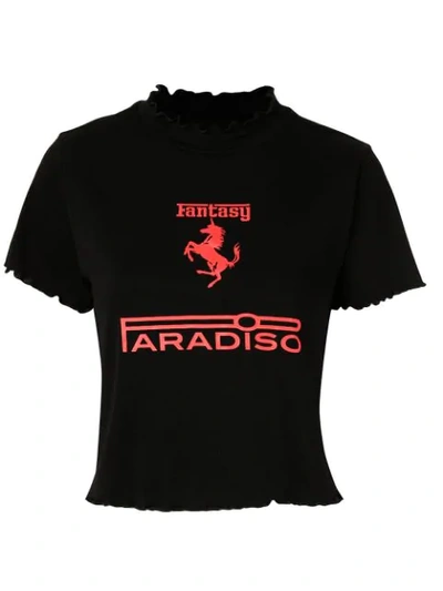 Ground Zero Fantasy Paradiso Print T-shirt In Black