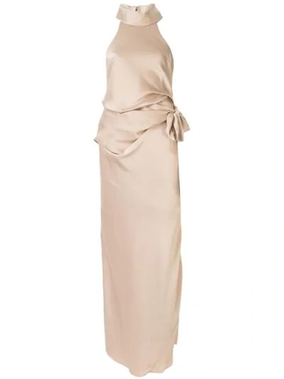 Camilla And Marc Antonelli Draped-waist Gown In Gold