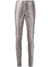 Arma Snakeskin Effect Skinny Trousers In Grey