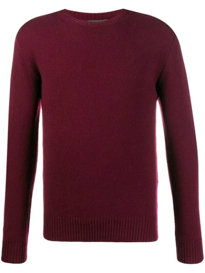 Dell'oglio Long Sleeve Knit Jumper In Red