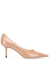 Jimmy Choo Logo Plaque Pumps In Neutrals