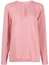 Stella Mccartney Split-sleeve Keyhole Blouse In Pink