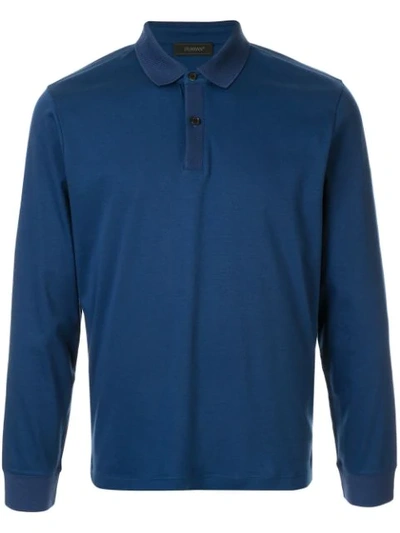 D'urban Long Sleeves Polo Shirt In Blue
