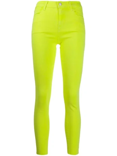 J Brand Neon Skinny Jeans In Yellow