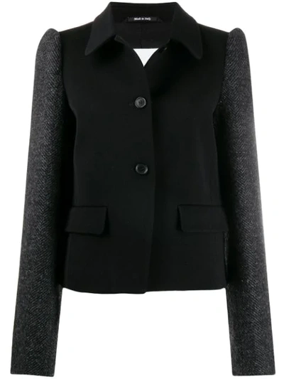 Maison Margiela Puffed-shoulder Single-breasted Coat In Black