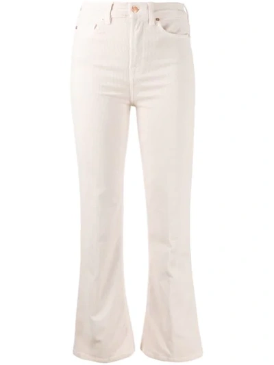 7 For All Mankind Corduroy Bootcut Trousers In Neutrals