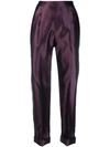 Tom Ford Rolled Hem Tailored Trousers In Purple