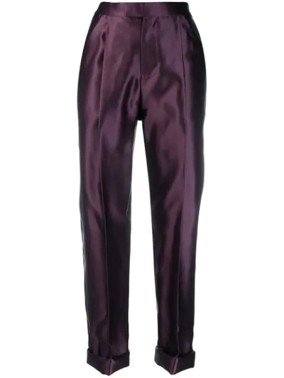 Tom Ford Rolled Hem Tailored Trousers In Purple