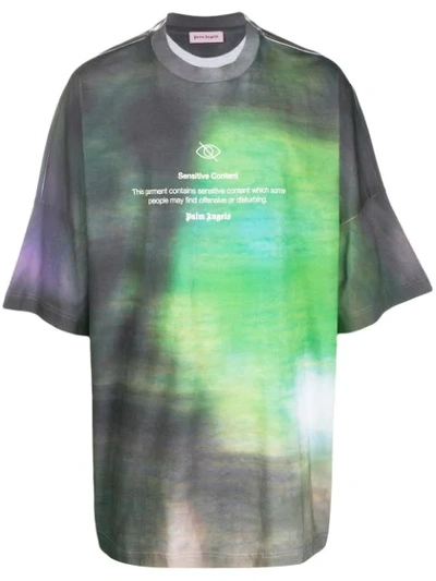 Palm Angels Oversized Sensitive Content Print T-shirt In Grey