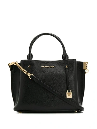 Michael Michael Kors Arielle Leather Tote In Black