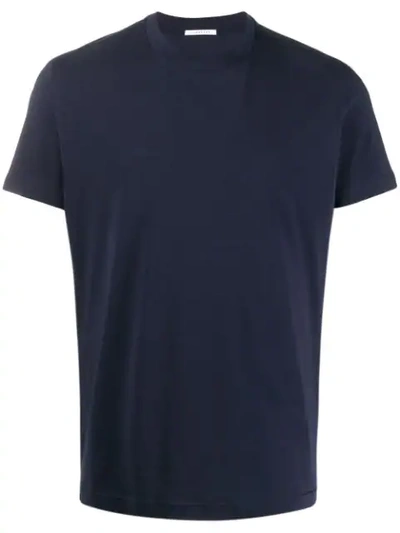 Low Brand Plain Basic T-shirt In Blue