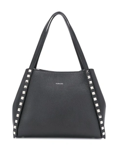 Albano Small Studded Tote In Black