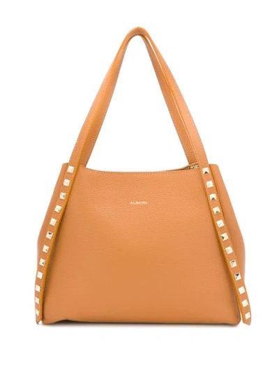 Albano Studded Tote In Brown