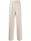 Agnona Wide Leg Knitted Trousers In 221 Brown