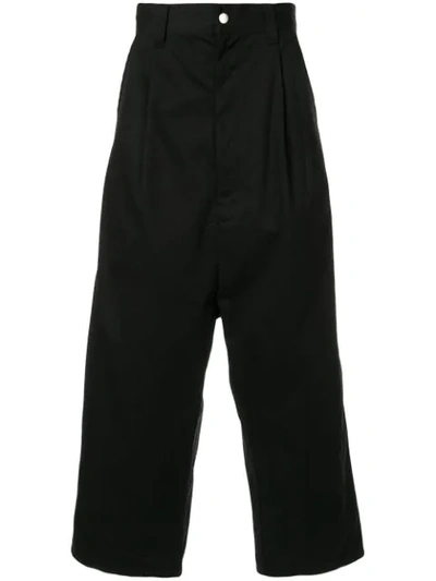 Kidill Wide Leg Cargo Trousers In Black