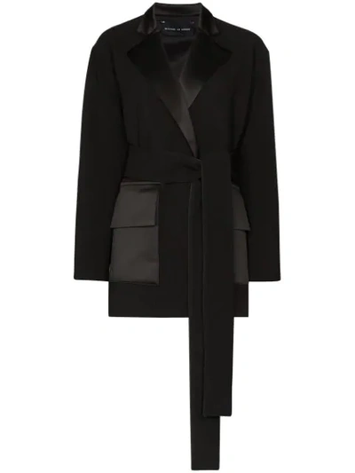 Michael Lo Sordo Deconstructed Belted Blazer In Black