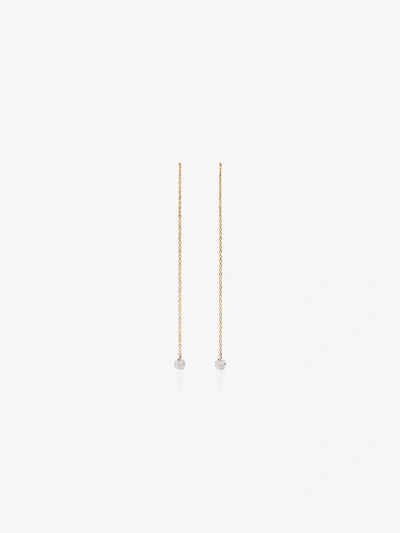 Persée 18kt Yellow Gold And Diamond Drop Thread Earrings In Metallic