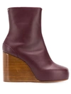 Maison Margiela Square 100 Wedge Boots In Red
