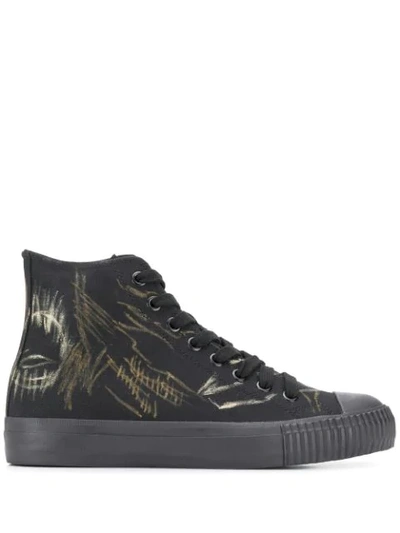 Yohji Yamamoto Graphic Print High-top Sneakers In Black