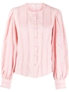 Isabel Marant Étoile Lace Insert Blouse In Pink