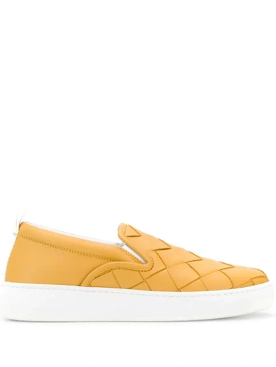 Bottega Veneta Maxi Weave Slip-on Sneakers In Yellow