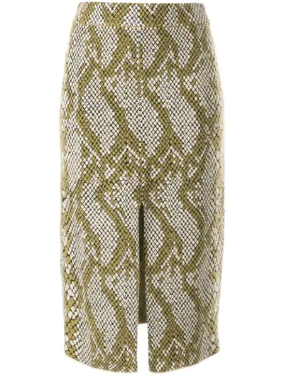 Camilla And Marc Alissa Snakeskin Print Skirt In Viper Jacquard