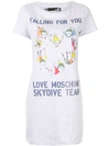 Love Moschino Skydive Team T-shirt Dress In Grey