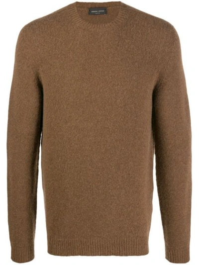 Roberto Collina Regular-fit Crew-neck Jumper In Brown