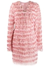 Giamba Fringed Sequin-embellished Dress In Pink