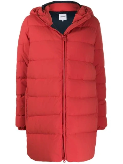 Aspesi Quilted Puffer Jacket In Red