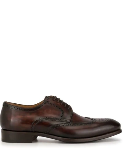 Magnanni Lace-up Brogue Shoes In Brown
