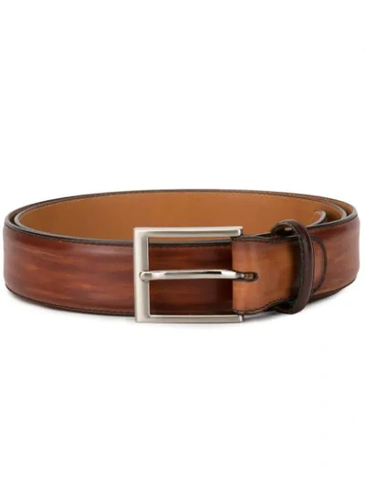 Magnanni Tarnished Effect Belt In Brown