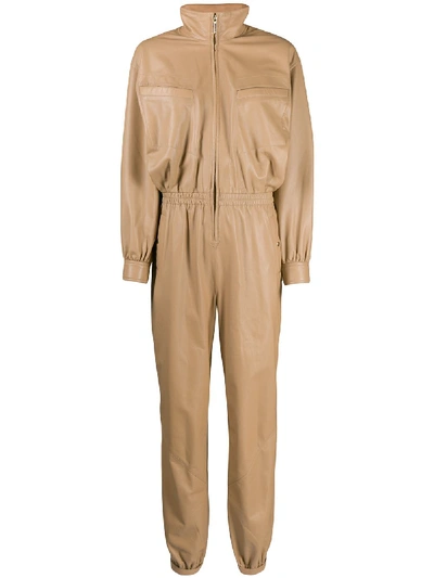 Zimmermann Zip-front Straight-leg Jumpsuit In Beige