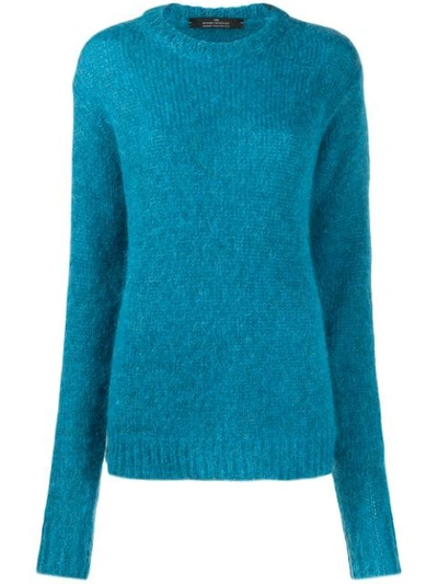Rokh Crew Neck Jumper In Blue