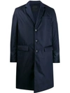 Prada Single-breasted Coat In Blue
