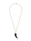 Isabel Marant Horn Pendant Chain Necklace In Black