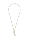 Isabel Marant Horn Pendant Chain Necklace In Ecru