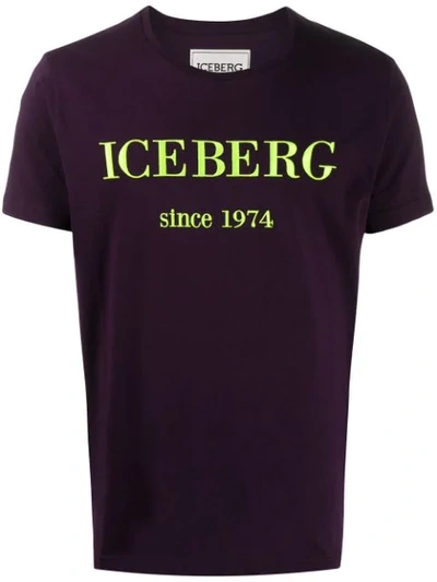 Iceberg Logo Print T-shirt In Purple