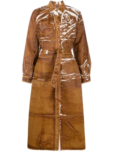 Anntian Stained Effect Dress In Brown