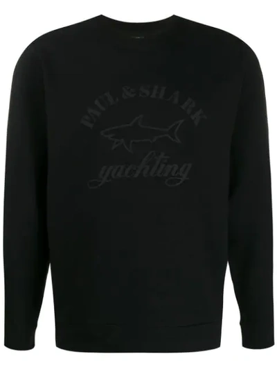 Paul & Shark Logo Print Sweatshirt In Black