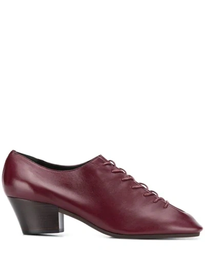 Lemaire Block Heel Lace-up Shoes In Cioccolato