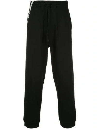 Y-3 Three-stripe Cuff Joggers In Black