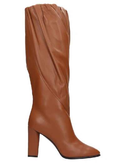 Givenchy High Heels Boots In Brown Leather