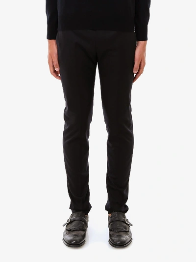 Pt01 Business Stretch Wool Trousers In Black