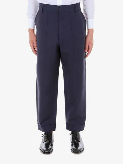 Alexander Mcqueen Trousers In Blue